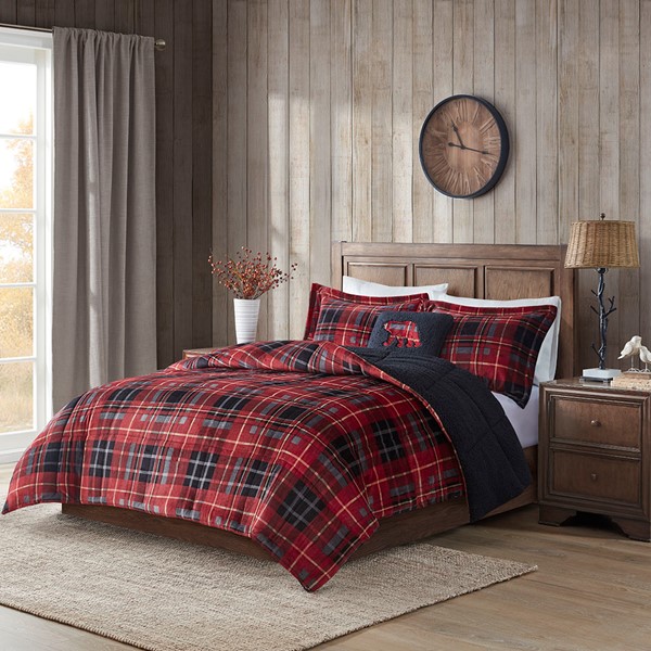 Alton Plush To Sherpa Down Alternative Comforter Set By Woolrich Designer Living