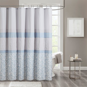Shower Curtains Designer Living, Chloe Fabric Shower Curtain