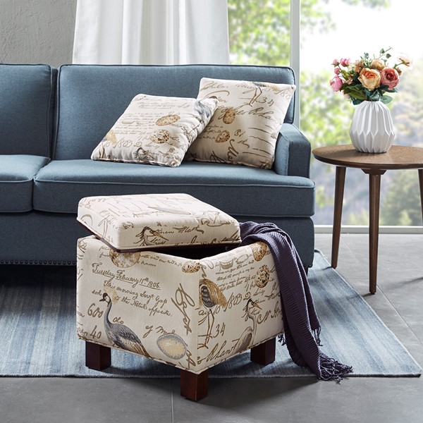 Shelley Square Storage Ottoman With Pillows By Madison Park