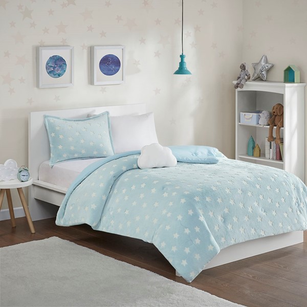 Quinny Glow In The Dark Plush Comforter Set By Mi Zone Kids
