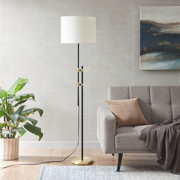 Ellsworth Asymmetrical Floor Lamp By, Martha Stewart Hunts Floor Lamp In Gold Black