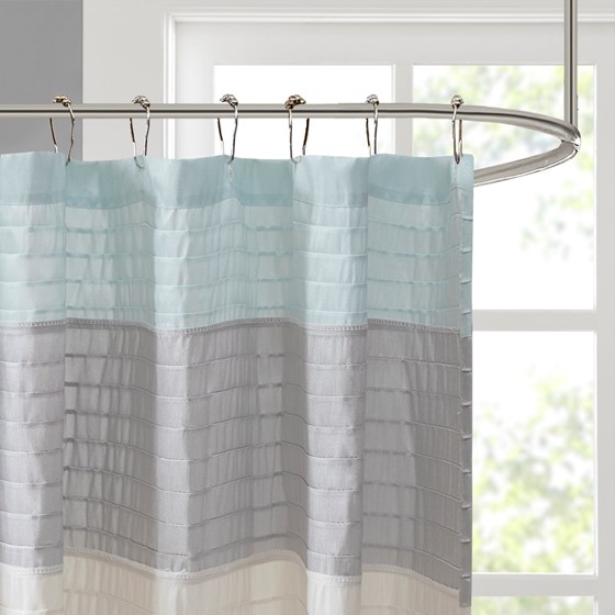 Amherst Faux Silk Shower Curtain Madison Park Olliix