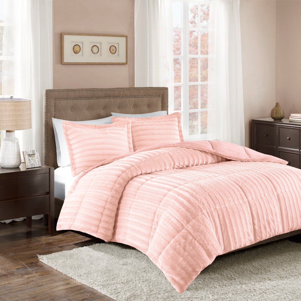 King California Duke Faux Fur 3 Piece Comforter Set Brown Pink Details About King California Duke Faux Fur 3 Piece Comforter Set Brown Pink Madison Park