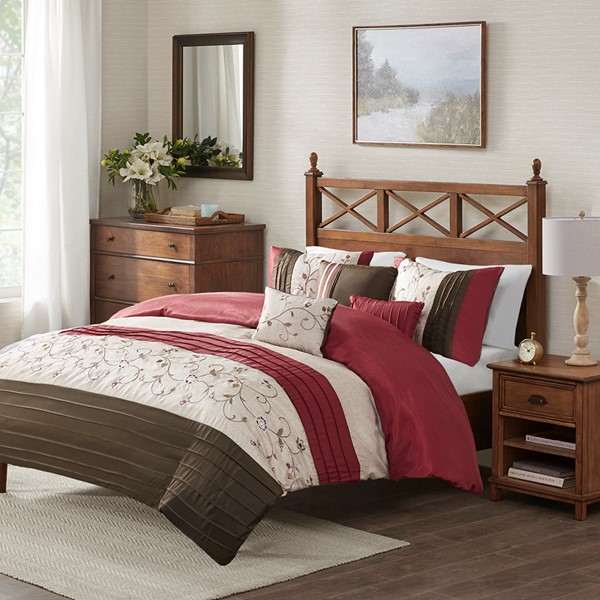 Serene Embroidered 6 Piece Duvet Cover Set By Madison Park