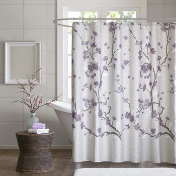 Madison Park Shower Curtains Bath Sets Designer Living Holly Cotton Shower Curtain
