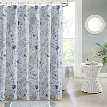 Madison Park Shower Curtains Bath Sets Designer Living Milo Printed Cotton Shower Curtain