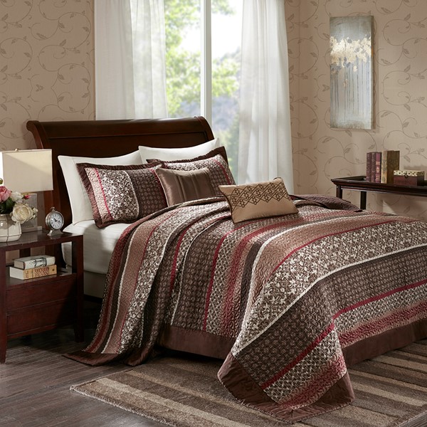 Princeton 5 Piece Reversible Jacquard Bedspread Set By Madison
