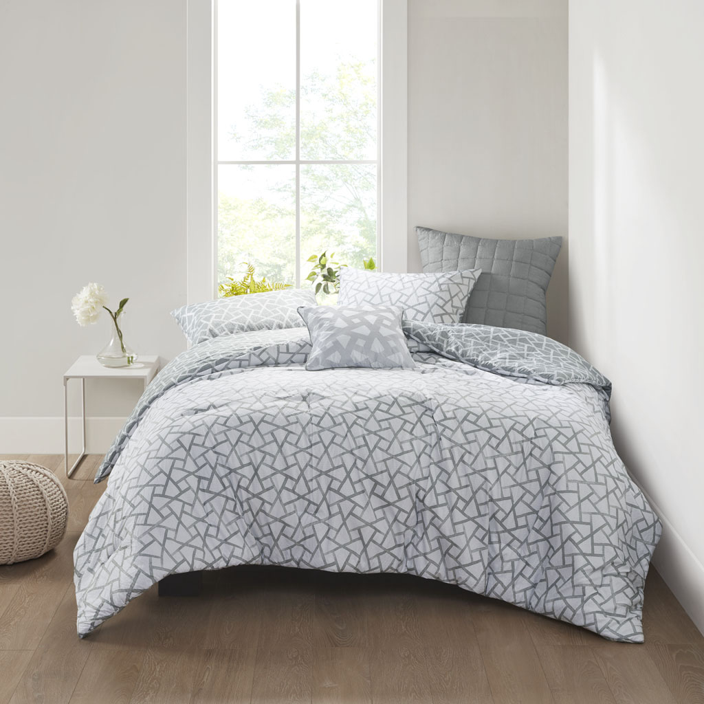 Natori Lotus Temple king or Queen coverlet gray 