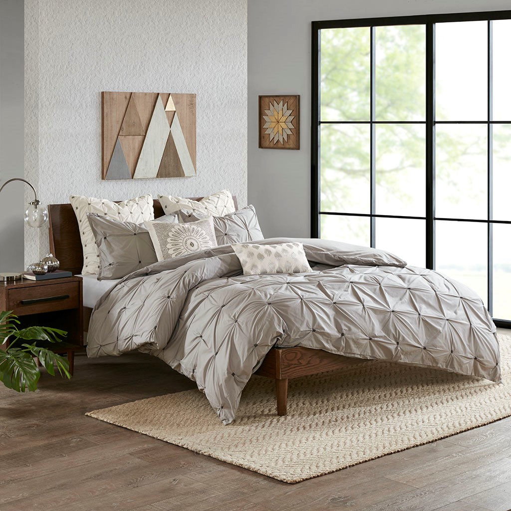 Full Queen Masie 3 Piece Elastic Embroidered Cotton Comforter Set Details About Full Queen Masie 3 Piece Elastic Embroidered Cotton Comforter Set Grey Ink Ivy