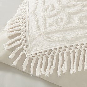 Laetitia Tufted Cotton Chenille Medallion Fringe Coverlet Set