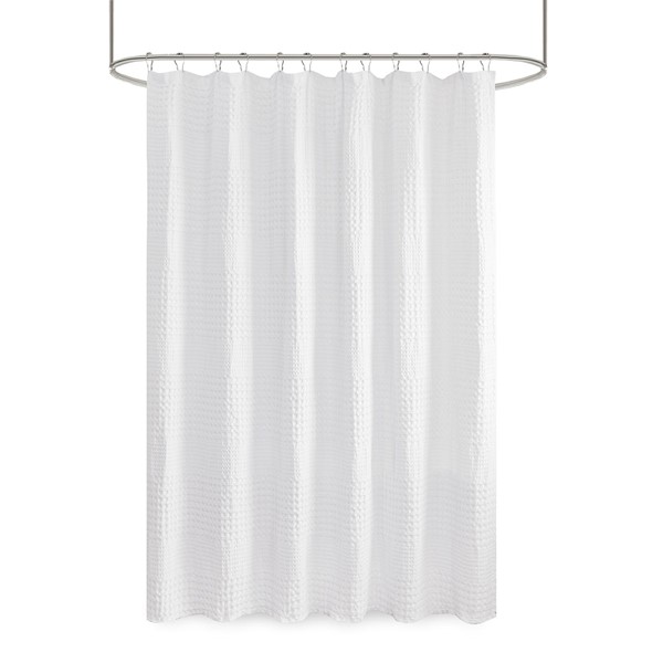 Arlo Super Waffle Textured Solid Shower, Madison Park Spa Waffle Shower Curtain Taupe