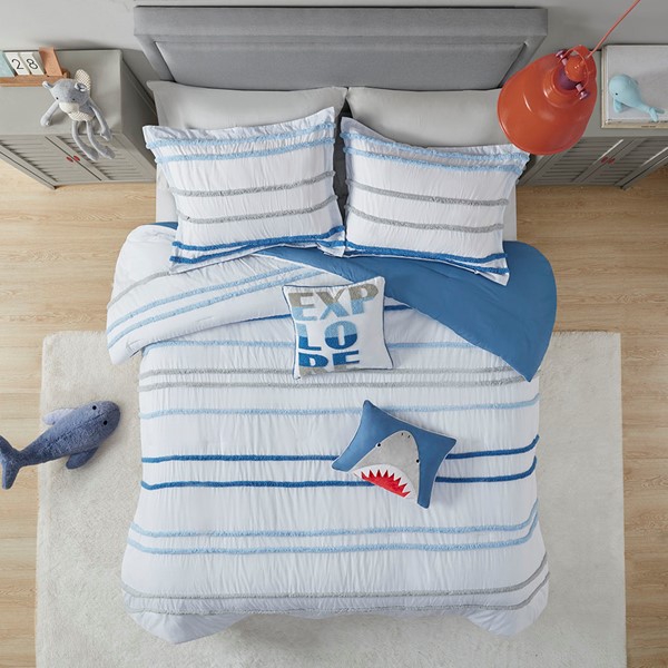 Haisley Cotton Comforter Set With Chenille Trim By Urban Habitat Kids Designer Living Haisley Cotton Comforter Set With, Urban Habitat Shark Bedding Full
