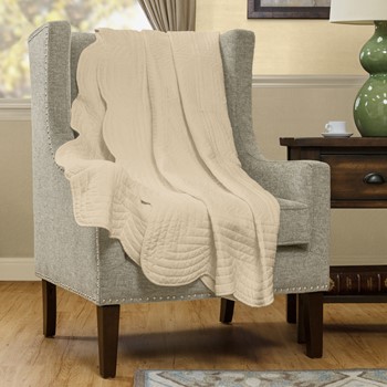 Comfortable Throw Blankets Designer Living Tuscany Oversized Quilted Throw With Scalloped Edges
