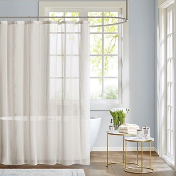 Unique Shower Curtains All Sizes Designer Living Anna Sheer Shower Curtain